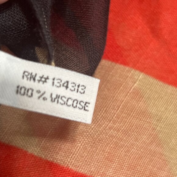 Pre-Owned American Flag Print Sheer Viscose Scarf 100% Viscose 42 X70 RM#134313 - Picture 2 of 2